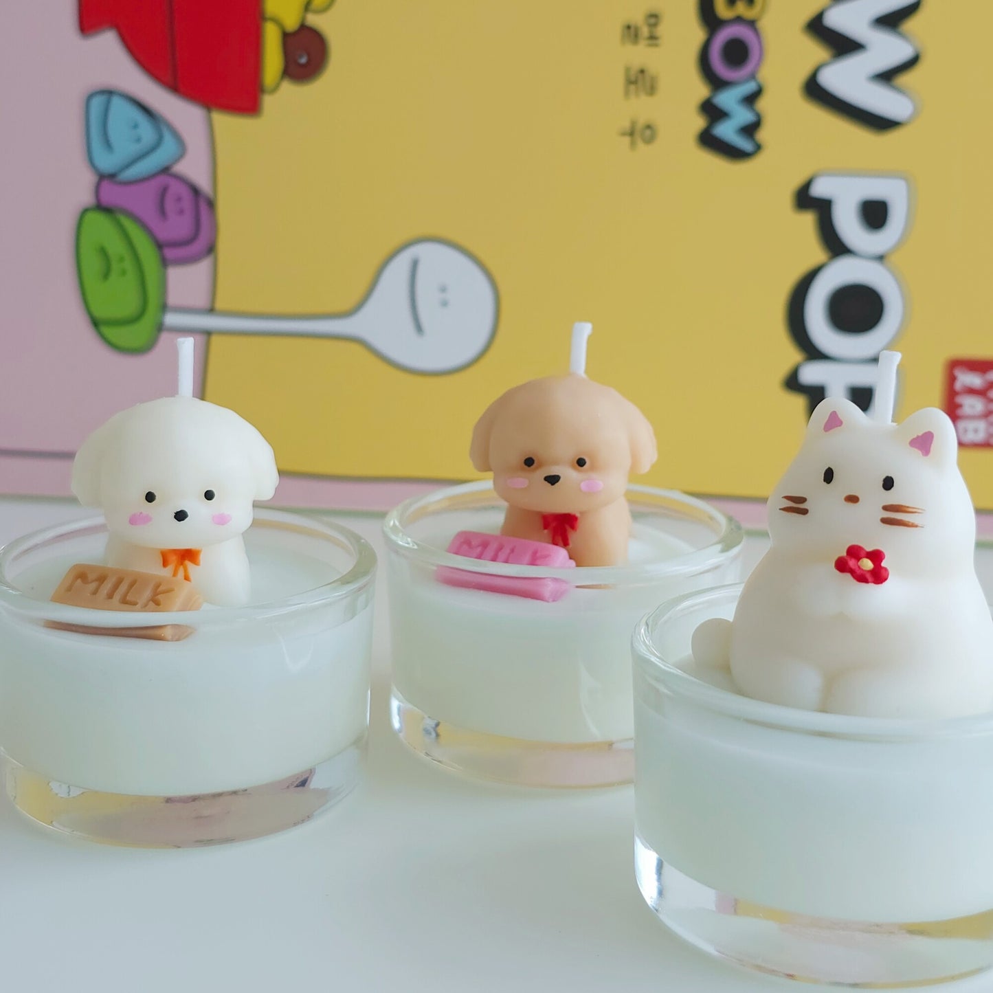 Puppy and Cat Tealight Candle