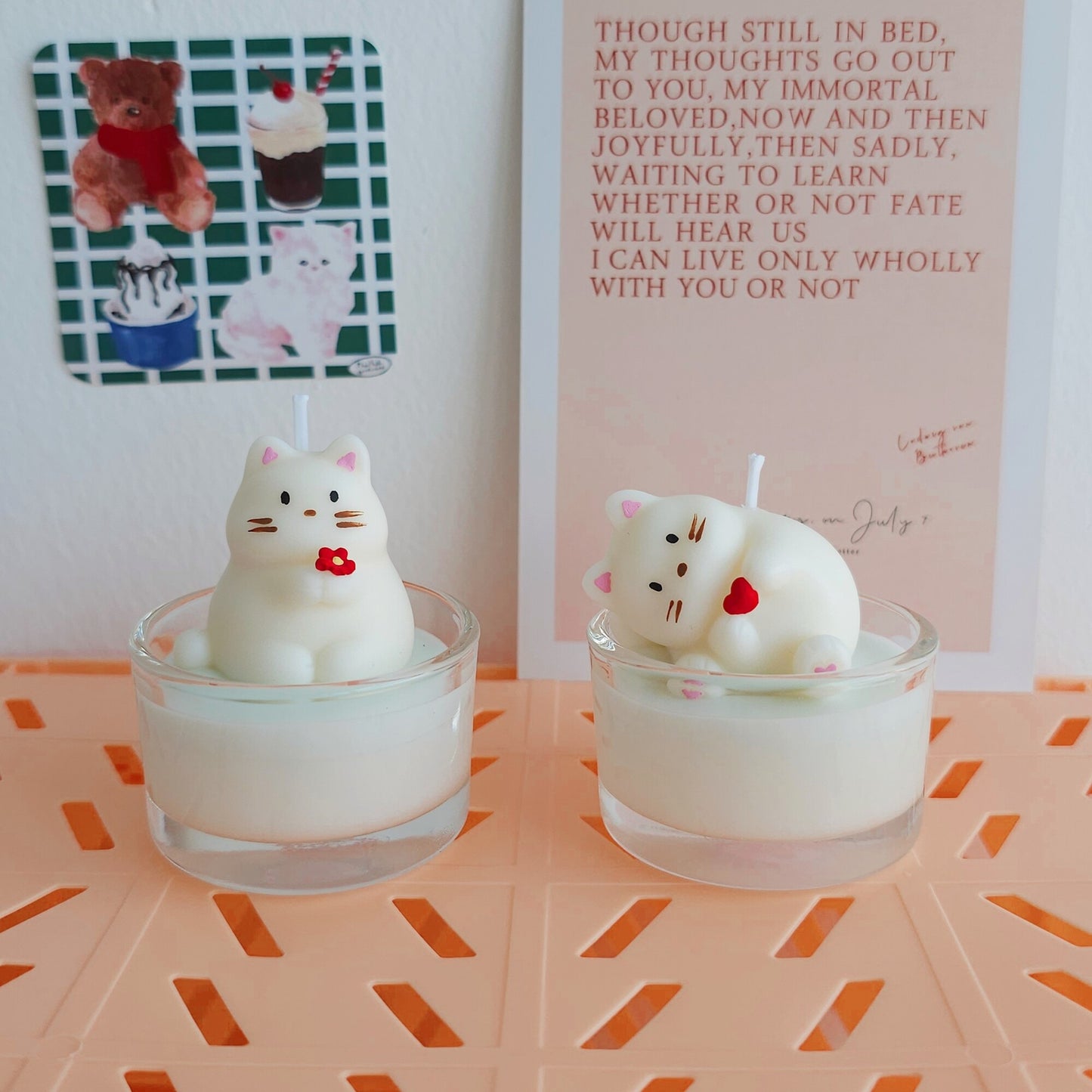 Puppy and Cat Tealight Candle
