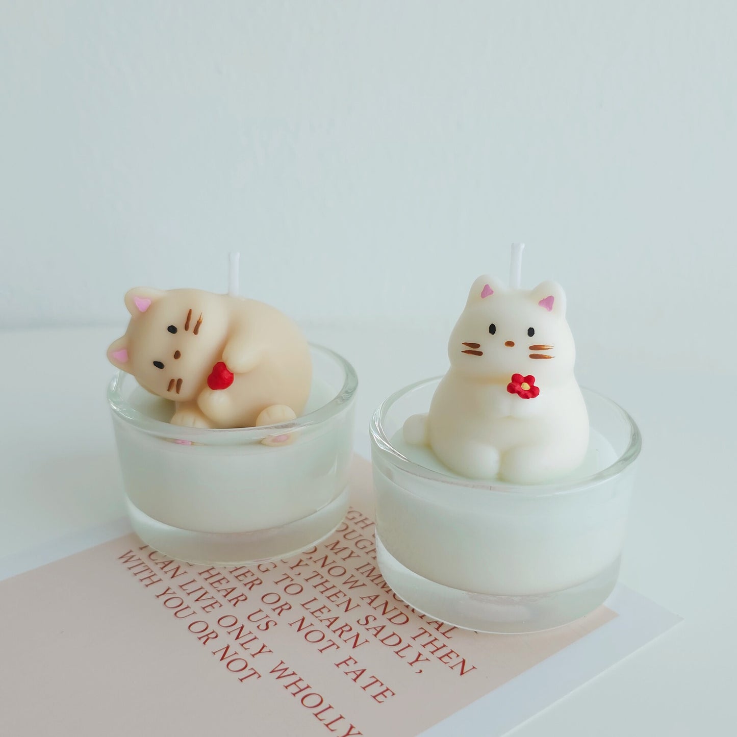 Puppy and Cat Tealight Candle