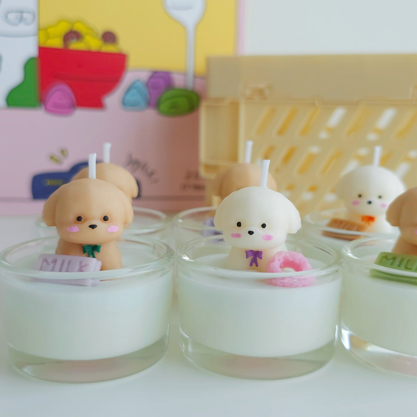 Puppy and Cat Tealight Candle