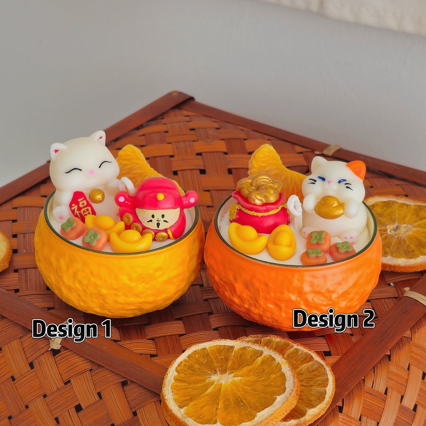Lucky orange cup candle